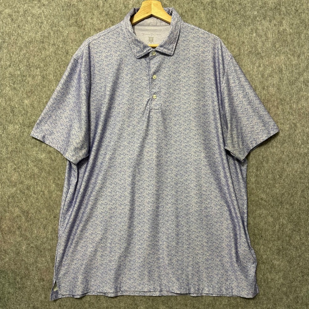 Hickey Freeman Golf Polo Shirt‎ Mens XL Purple Travel Short Sleeve Performance